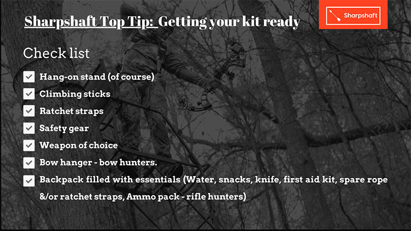 Hang on tree stand gear list